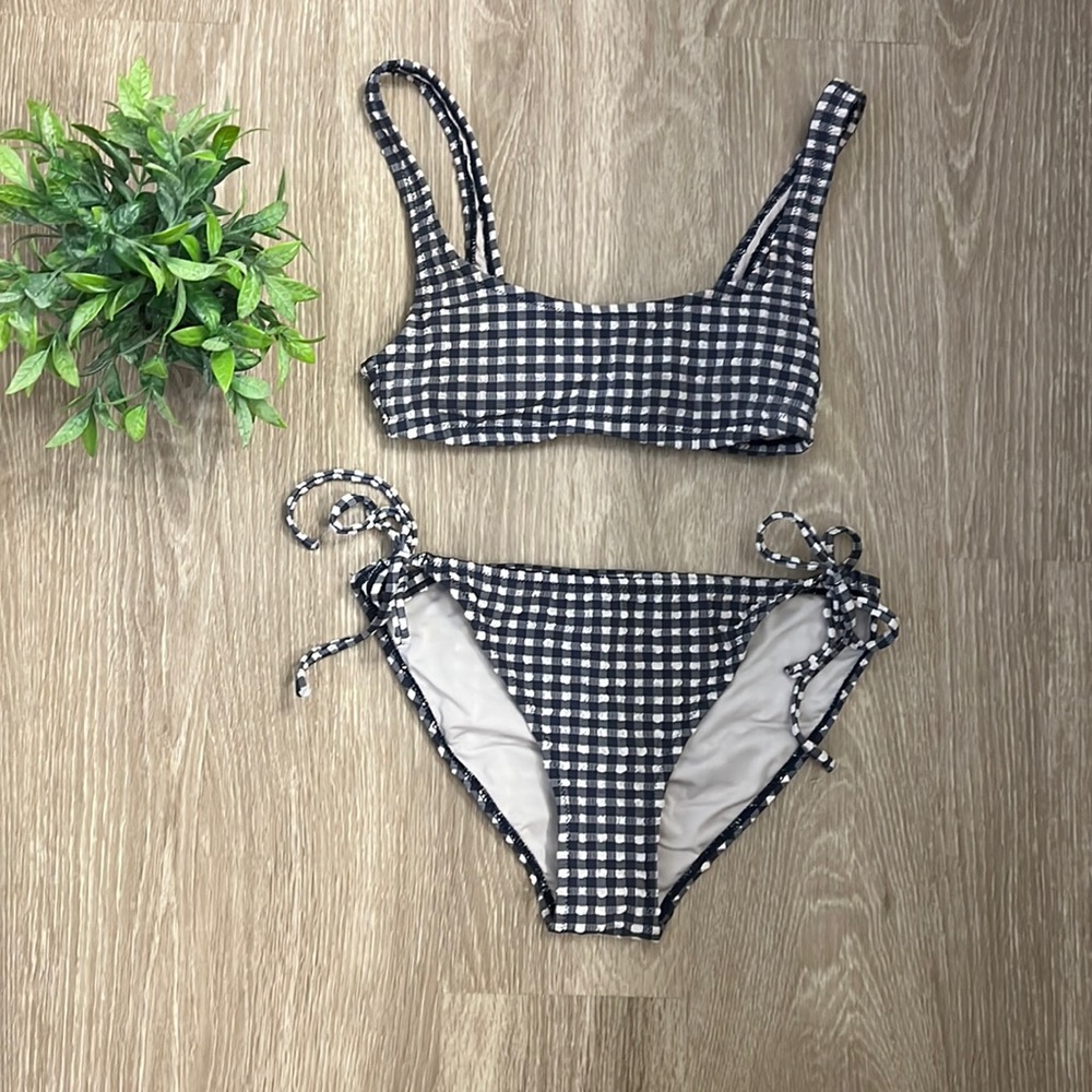 J Crew Gingham Bikini Top XXS